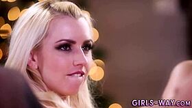 Stockinged lesbians finger kiss and scissor passionately