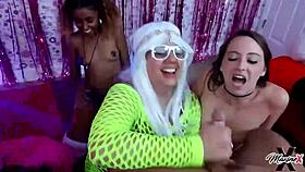 maxine x and latinas suck cocks in wild orgy