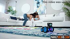 milf and teen tease young stud into wild threesome