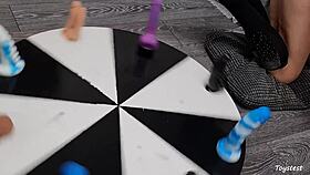 Petite Teen Rides Huge Dildos On Wheel For Intense Orgasm Win