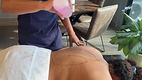 Erotic massage session turns wild as Leyne Rodriguez makes Karla Turner squirt hard