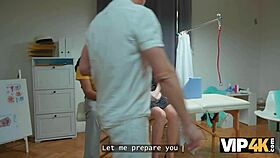 Vip4k. Doctor gropes czech wife's big tits during exam then hardcore fucks her pussy while husband watches