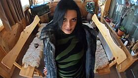 ELEGANT SLUT IN FUR GETS POUNDED ON TABLE AND DOUBLE CUM BATH!