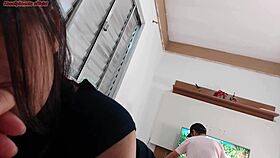 Dona seduces technician bangs big cock while husband away rough doggystyle creampie housewife moans wildly