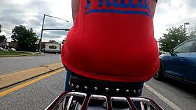big ass housewife flashes curves on gopro motorcycle ride part 1