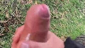 i flash my huge cock outdoors throbbing for passersby to see