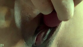 Horny wife masturbates hard with dildo in ASMR moans