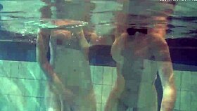 katka and barbara bounce underwater with playful moves