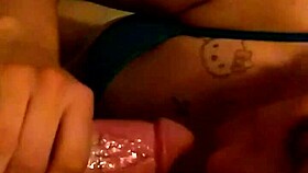 Young slut deepthroats cum-spitting cock frenzy