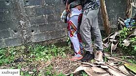 Horny babe takes deep doggy on ranch with stud