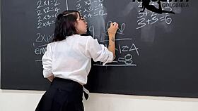 picture this petite latina slut toying her pussy before class starts