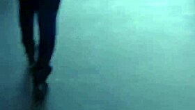 Hidden camera catches candid BLUE JEANS WALKING