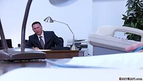 busty blonde secretary bound in bdsm takes rough dp gangbang