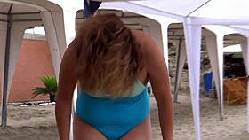 at the beach i'm so horny i flash and fuck a stranger's huge cock hard