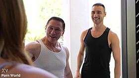 Sex-crazed housewife skylar snow flips pt workout into wild dp pounding and cumshots