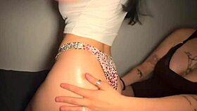 Curvy Brunette Lesbians Kiss Lick Bedroom Natural Tits