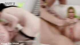 anna de ville joins six guys for intense group session with double anal action