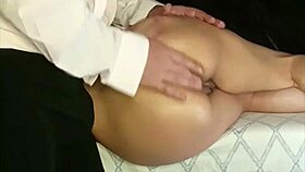 sissy brunette with huge buttocks gets oiled massage happy ending submission