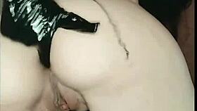 Red Haired Vintage Whore Anal Fucks Herself with Leather Gloves