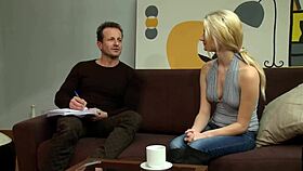 Fresh-faced Michaele bent over public doggystyle riding rough cock