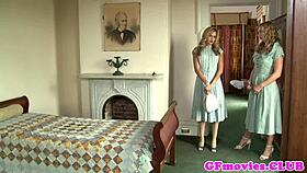 Vintage stockinged lesbian girlfriend fingers dyke to orgasm