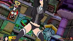 watch yukari katsubari strip in stockings bossfight game