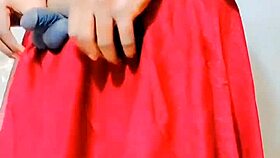 Shemale Sissy Drenches Own Muscular Body In Piss