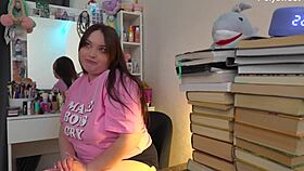 Russian BBW Actress Films Intense Solo Toy Backstage Session