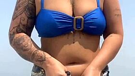 Taking the young virgin to my apartment and he falls hard for my swollen beach pussy flashing