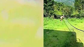 horny milf enm diamond sucks huge cock outdoors