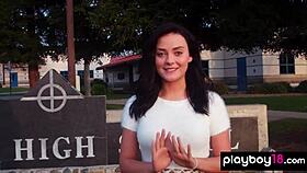 check out bombastic alexandra tyler stripping lingerie to reveal her perfect shaved body outdoors