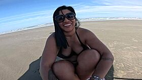 african couple fucks publicly on beach with crowd