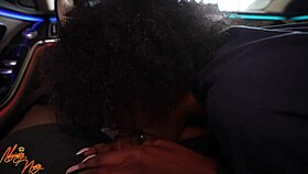 In the car I give my uber driver a deep blowjob experience