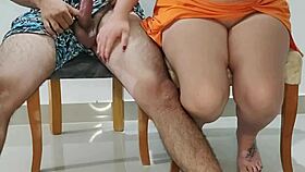 She's riding wild even after dinner bust!