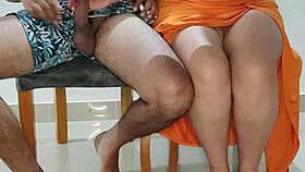 She's riding wild even after dinner bust!