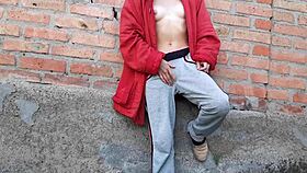 Brunette Fingers Pussy to Orgasm in Garden as Neighbors Peek