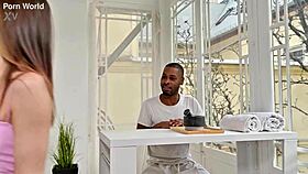 hey petite brunette this bbc dp massage pounds so good