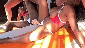 Oh Flower, fuck that huge cock while sucking Lou's balls and ass!