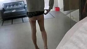 SHEMALE TING XUAN STROKES LEGS IN HEELS OUTDOOR PUBLIC HOTEL THRILL