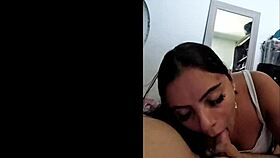 GIVING TASTY BLOWJOB ENDING WITH HOT CUM IN HAND