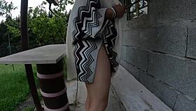 innocent stroll becomes steamy outdoor undressing thrill