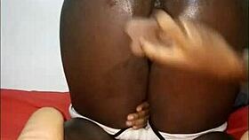 naughty curvy latina spreads big ass cheeks for dildo pussy play on bed