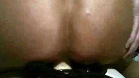 girl pegs guy's ass wildly!