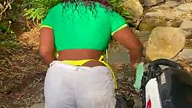 Helped hot stranger now pounding her in forest almost caught!