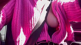 Italian Milf Artemisia Love Flashes Juicy Big Tits Driving