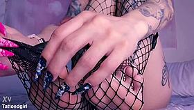Redhead Goddess in Fishnets Teases Feet for Slave Worship