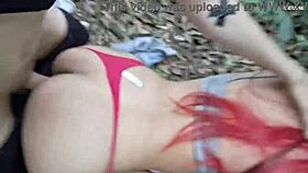 climbed the mountain then fucked my sexy long-haired guide outdoors 😍 workout shorts flashing public sex