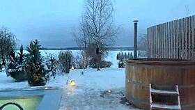 monika fox delivers quick winter blowjob then masturbates in snowy nature