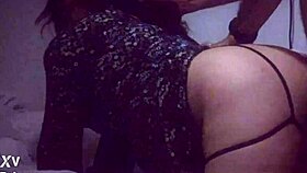 fiery neighbor sneaks in dorm for first time ass licking with roommate