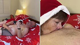 Granny Carmen Claus SUCKS off Christmas in July cock! 🎄🍆